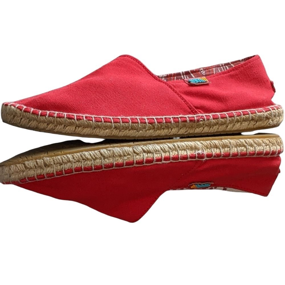 UBUNTU Afridrilles handmade espadrille red canvas fair trade, slip on men's 11W